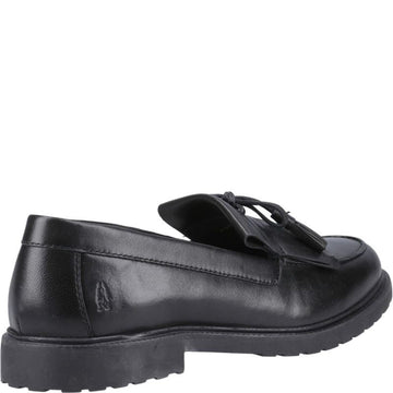 Girls Hush Puppies Verity Kiltie Black Senior School Shoes - Black