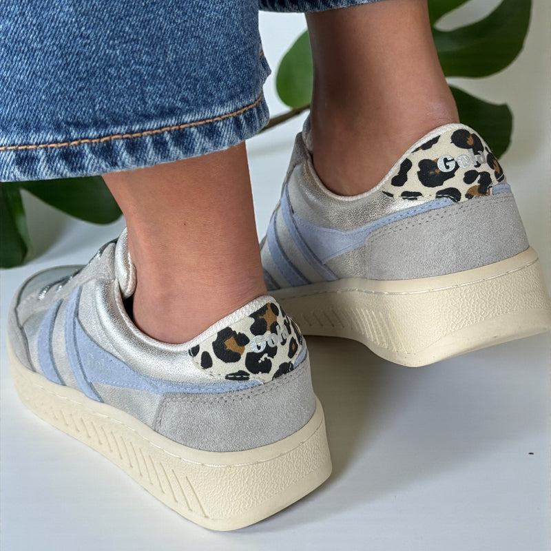 Womens Gola Superslam Blaze II Silver Air Snow Leopard Trainers - Silver Air Snow Leopard