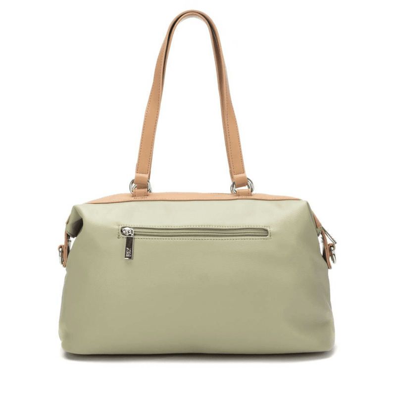 Womens Xti 184548 Khaki and Brown Shoulder Bag - Khaki