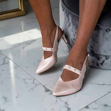 Womens Emis 8469 Slingback Heels - Pink Pearl