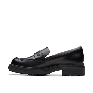 Girls Clarks Orinoco3 Edge School Shoes - Black