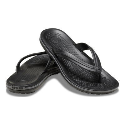Mens Crocs Crocband Flip Flops - Black Slate Grey