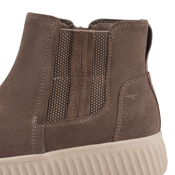 Womens Tamaris 85405 Mushroom Suede Ankle Boots - Mushroom Suede