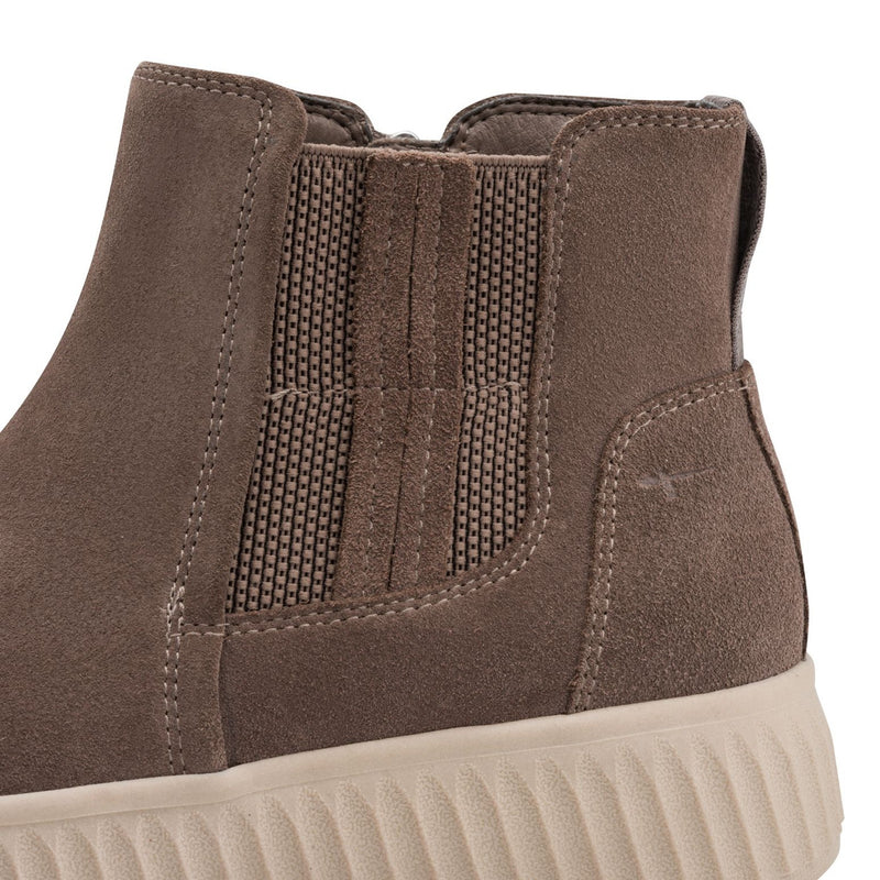 Womens Tamaris 85405 Mushroom Suede Ankle Boots - Mushroom Suede