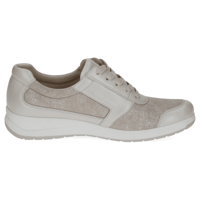 Womens Caprice 23723 Beige Pearl Shimmer Side Zip Shoes - Beige Gold