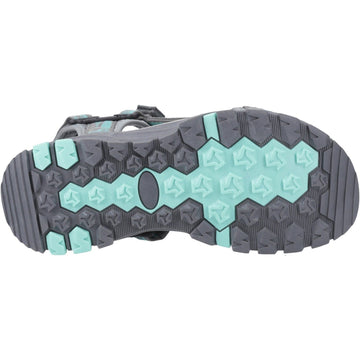 Womens Cotswold Stanton Sandals - Grey and Turquoise
