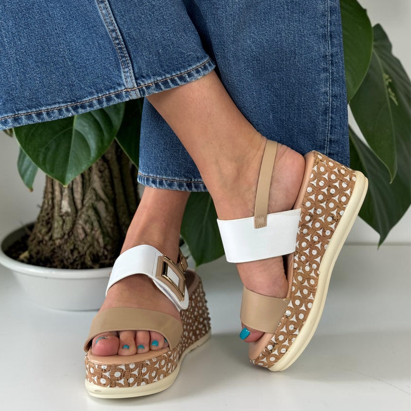 Womens Heavenly Feet Morven Sandals - Taupe