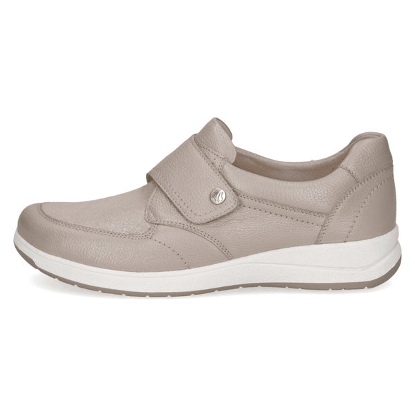 Womens Caprice 24710 Taupe Velcro Strap Leather Shoes - Taupe