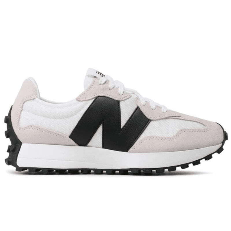 Womens New Balance 327 Suede Trainers - White with Black