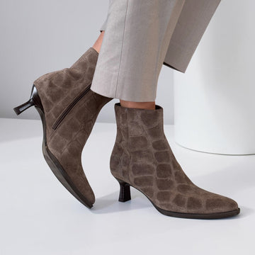 Womens Unisa Lomas Taupe Suede Ankle Boots - Taupe