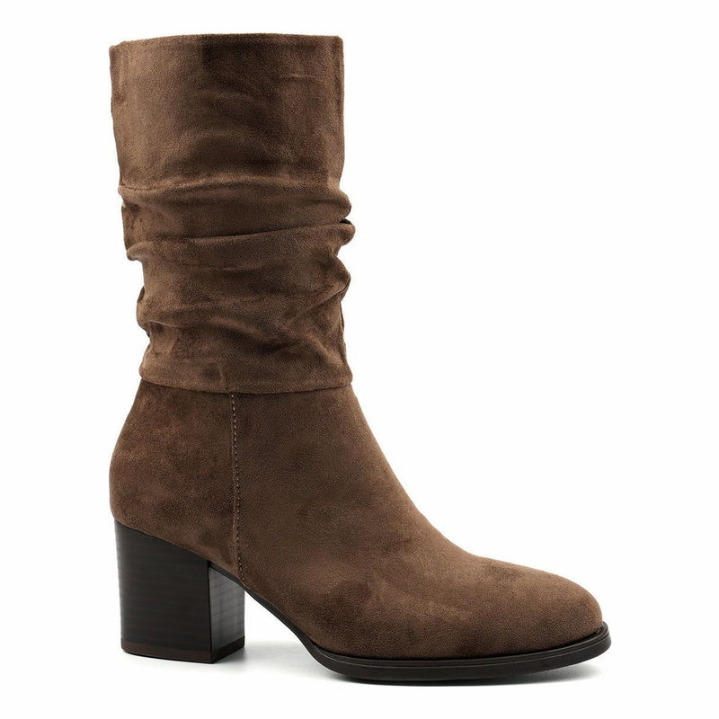 Womens Lunar Kylie Scrunch Long Boots - Taupe