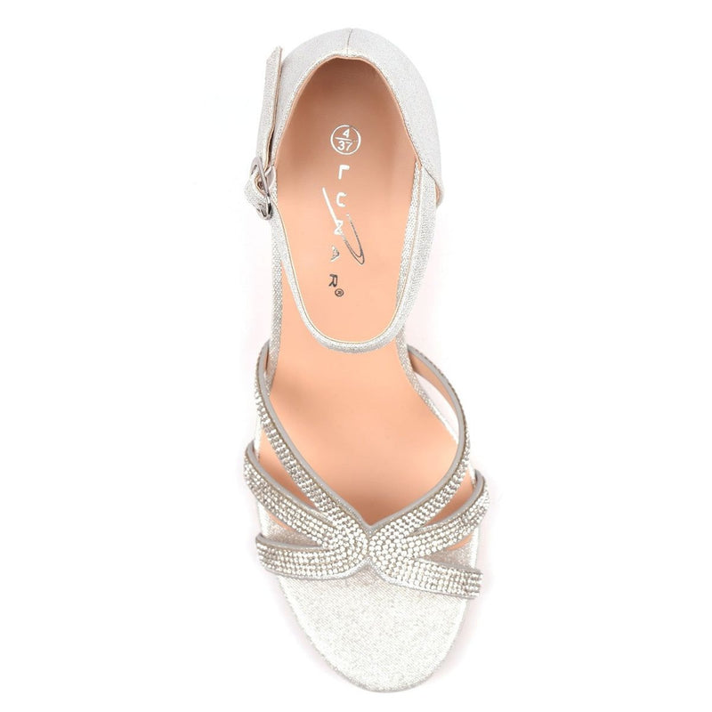 Womens Lunar Roseanne Block Heels - Silver