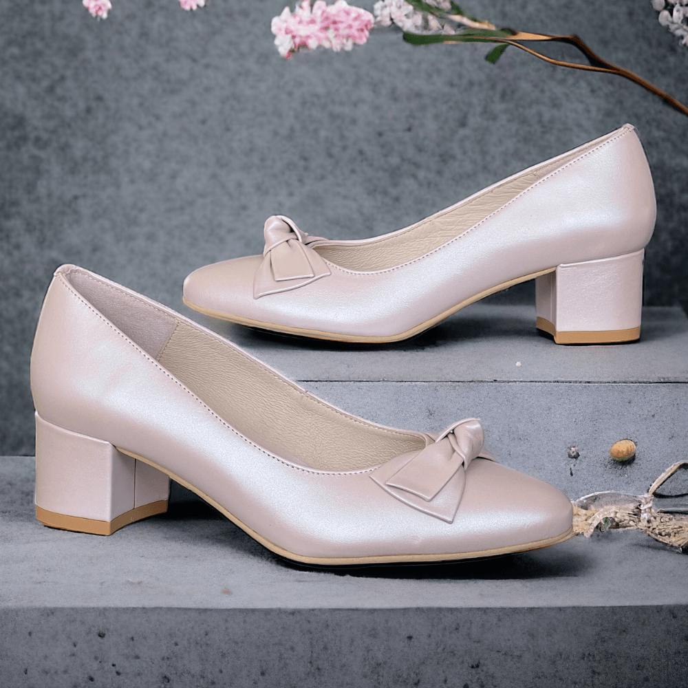 Womens Emis Ladies Bow Detail Block Heels