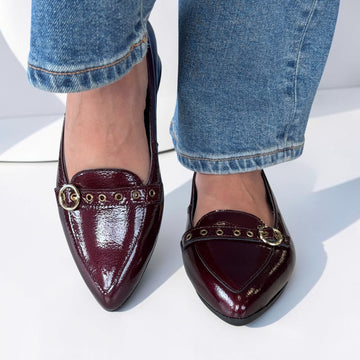 Womens Pitillos 11670 Burgundy Loafers - Burgundy