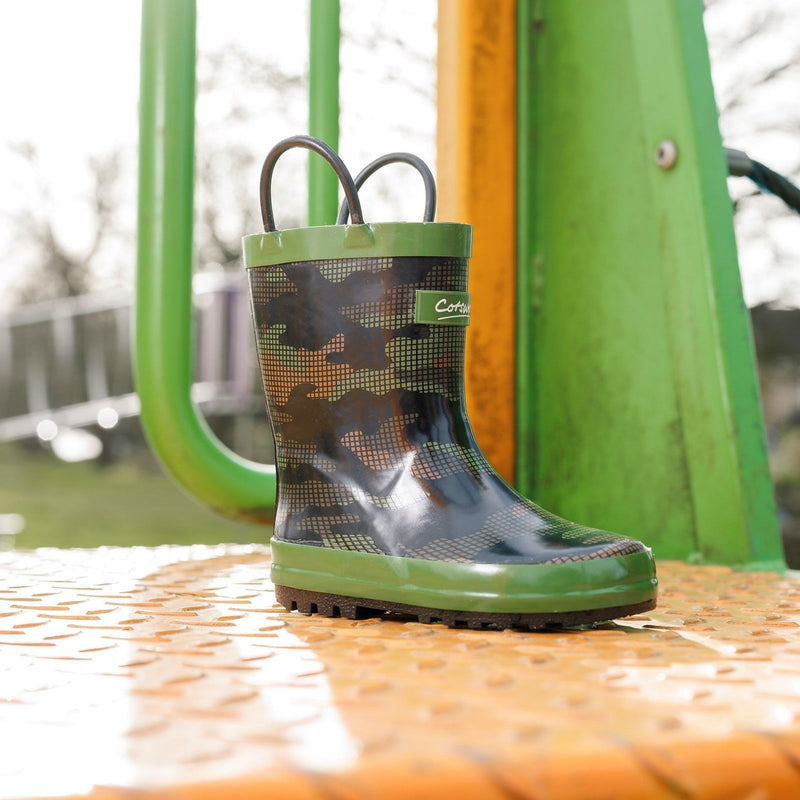Kids Cotswold Puddle Waterproof Wellingtons - Camouflage