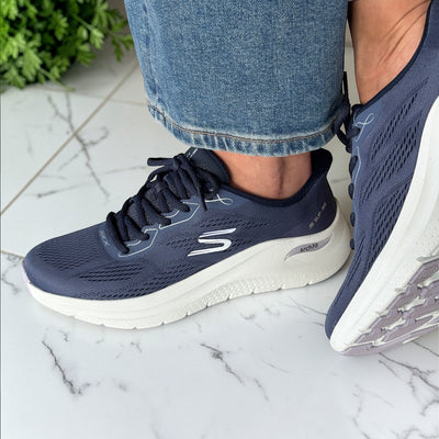 Womens Skechers 150338 Navy & White Slip-In Arch Fit 2.0 Trainer - Navy