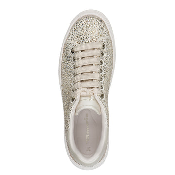 Womens Tamaris 23795 Champagne Laced Trainers - Champagne