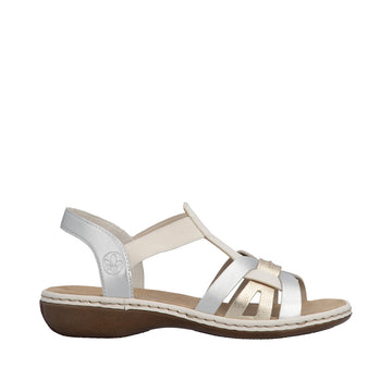 Womens Rieker 65918 Metallic Heeled Sandal - Metallic