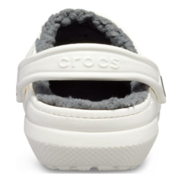 Mens Crocs Classic Lined Slippers - White/Grey