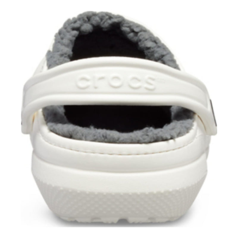 Mens Crocs Classic Lined Slippers - White/Grey