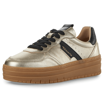 Womens Tamaris 23773 Gold Platform Trainers - Gold