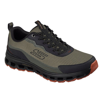 Mens Skechers Glide-Step All-Terrain: Barnard Hill Arch Fit Trainers - Olive / Black