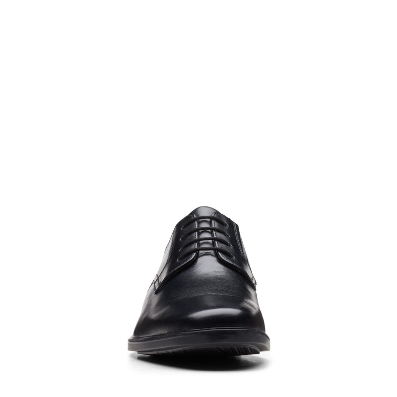 Boys Clarks Howard Walk Black School Shoes - Black