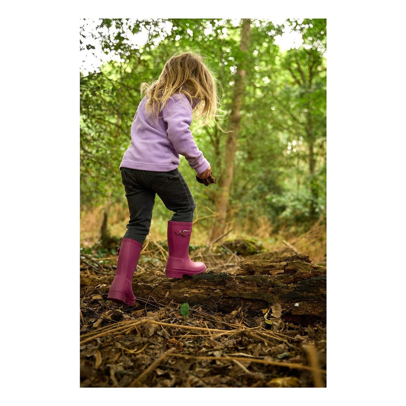 Kids Cotswold Buckingham Waterproof Wellingtons - Berry