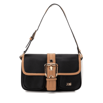 Womens Xti 184431 Black and Tan Small Shoulder Bag - Black