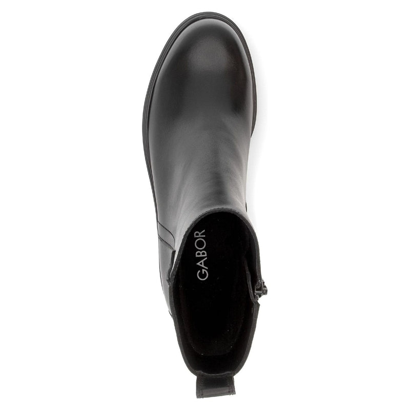 Womens Gabor 8022 Black Ankle Boots - Black
