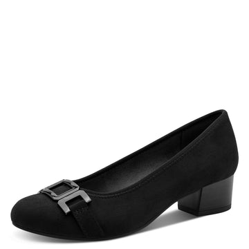 Womens Jana 22369 Black Block Heels - Black