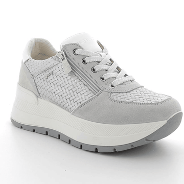 Womens Igi & Co 7661700 Woven Side Zip Wedge Trainers - Silver