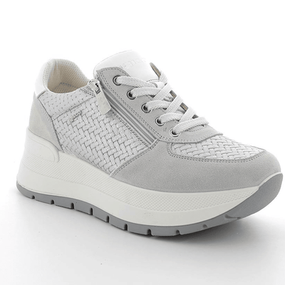 Womens Igi & Co 7661700 Woven Side Zip Wedge Trainers - Silver