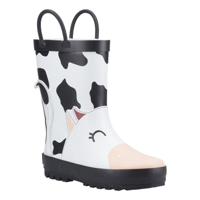 Kids Cotswold Puddle Boot 3D Wellingtons - Cow