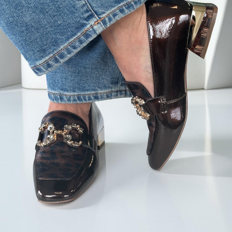 Womens Zanni & Co Hahoe Loafers - Topaz Cheetah