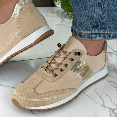 Womens Lotus LOLA Slip-On Trainers - Natural