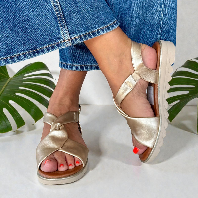 Womens Jana 28276 Gold Sandals - Gold