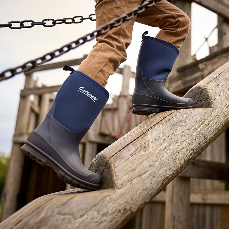 Kids Cotswold Hilly Neoprene Wellingtons - Navy