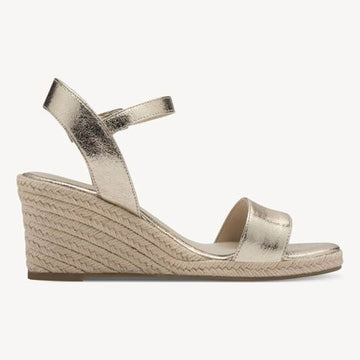 Womens Tamaris 28300 Gold Wedge Sandals - Gold