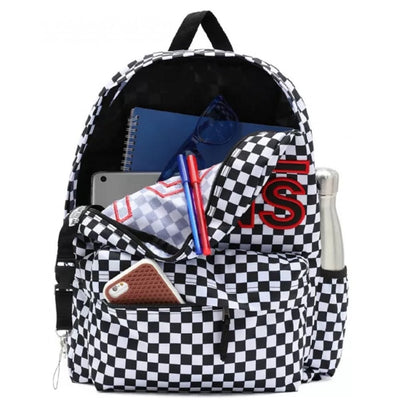 Vans Realm Flying V Black Check Backpack - Black Check