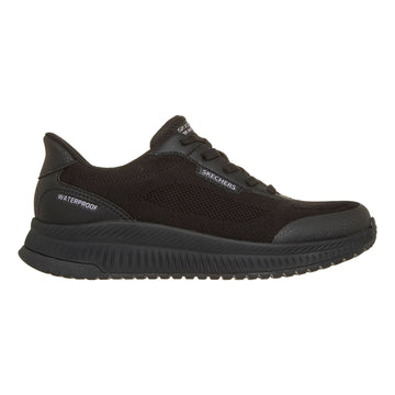 Womens Skechers 117744 Bobs Sport Squad 4 - Essential Look Waterproof Slip-Ins Trainers - Black