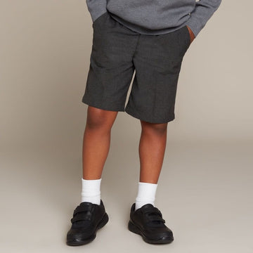 Junior Clarks Venture Walk Boys Velcro School Shoe - Black Leather - Black