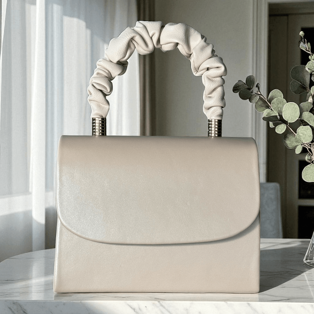 Womens Emis Ladies Pearl Ruffle Handbag