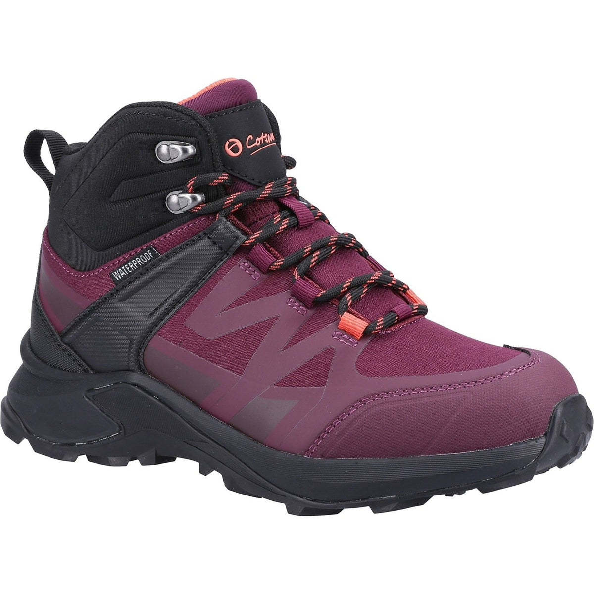 Womens Cotswold Horton Burgundy Hiking Boots