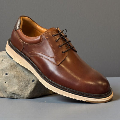 Mens Escape Jetara Leather Lace Up Shoes - Brandy - Brandy