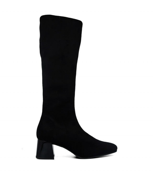 Womens Miss Elastic 75435 Suede Stretch Long Boots