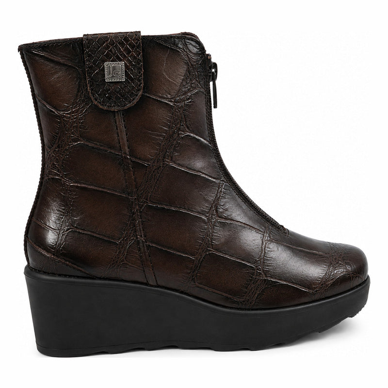 Womens Jose Saenz 6432 Marron Wedge Ankle Boots - Marron