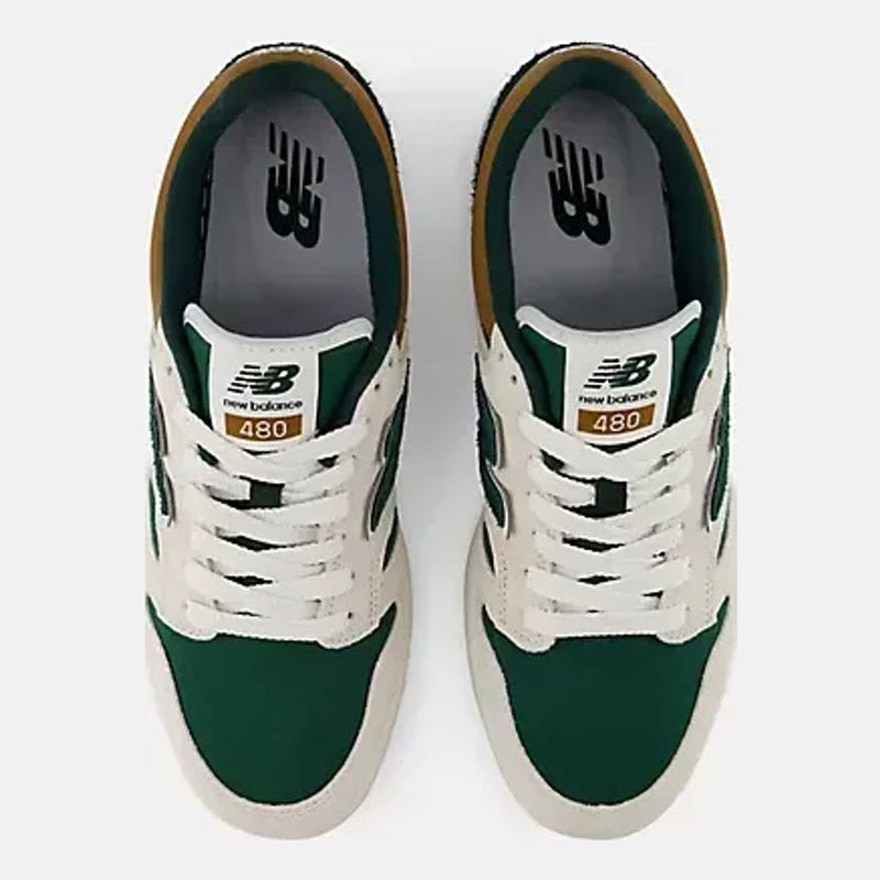 Mens New Balance 480P Linen with Nordic Green Trainers - Linen with Nordic Green