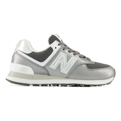 Womens New Balance 574 Laced Castlerock with White Trainers - Castlerock with White