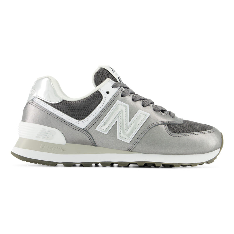 Womens New Balance 574 Laced Castlerock with White Trainers - Castlerock with White